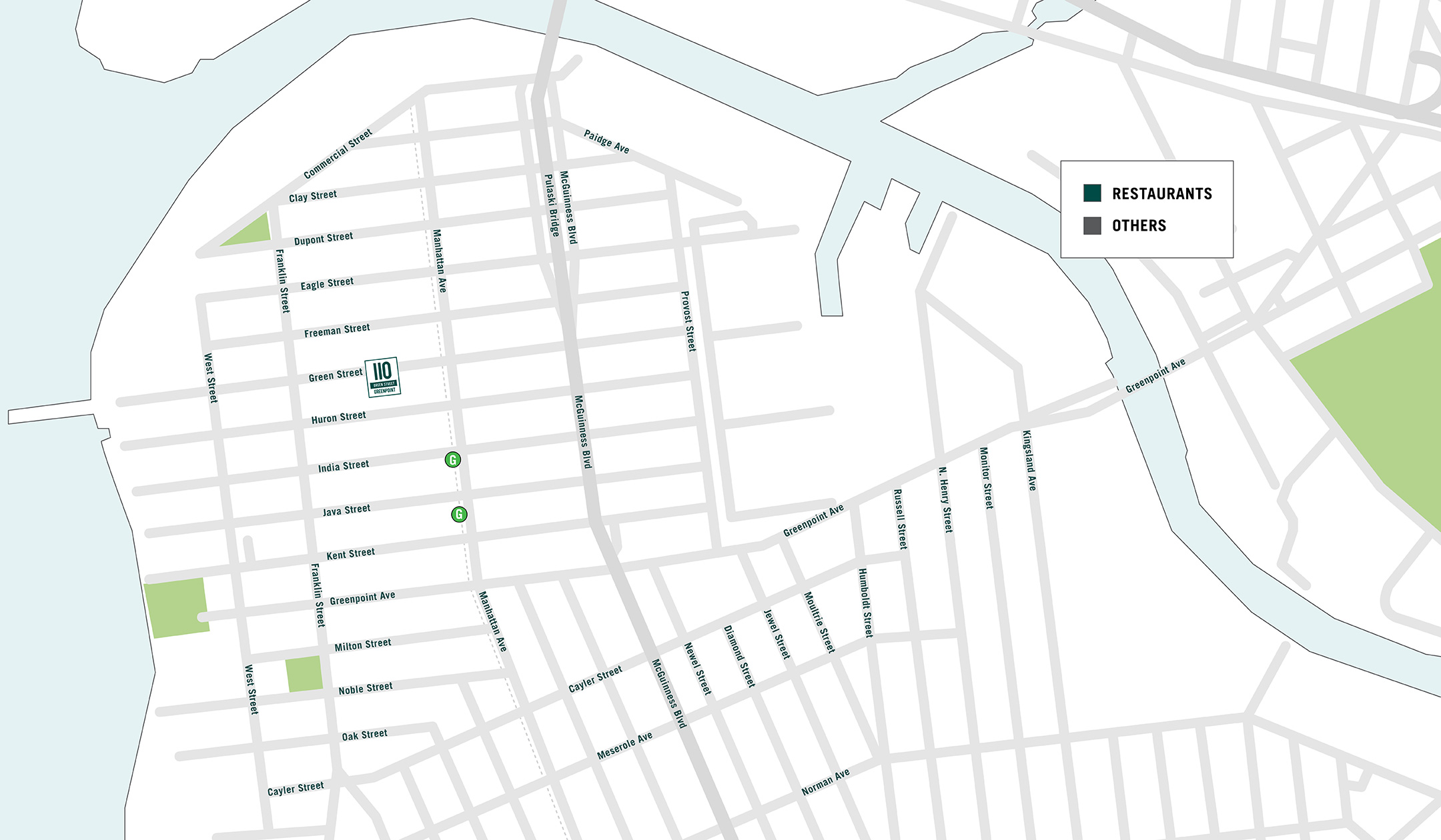 Map Of Greenpoint Brooklyn 110 Green Street - Neighborhood